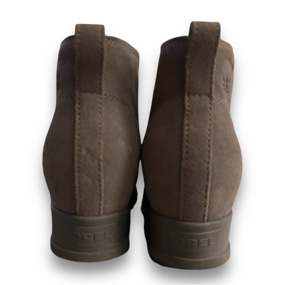 Sorel Evie Pull-On Wedge Bootie 8.5 Quarry Gum 2 Suede Leather NL3816-053 - Picture 6 of 9